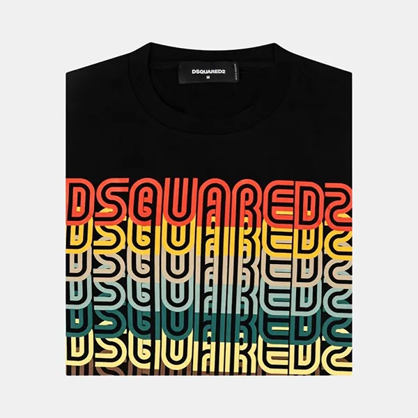 Áo Phông Nam Dsquared2 Logo Print T-Shirt S71GD1314S23009900 Màu Đen Size M - Thời trang - Vua Hàng Hiệu