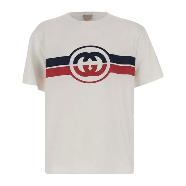 Áo Phông Nam Gucci White With Logo Printed Tshirt 575114XJF6L9337 Màu Trắng - Thời trang - Vua Hàng Hiệu