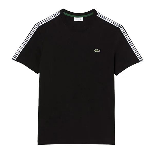Áo Phông Nam Lacoste Men's Regular Fit Logo Stripe T-shirt TH5071 031 Màu Đen Size 3