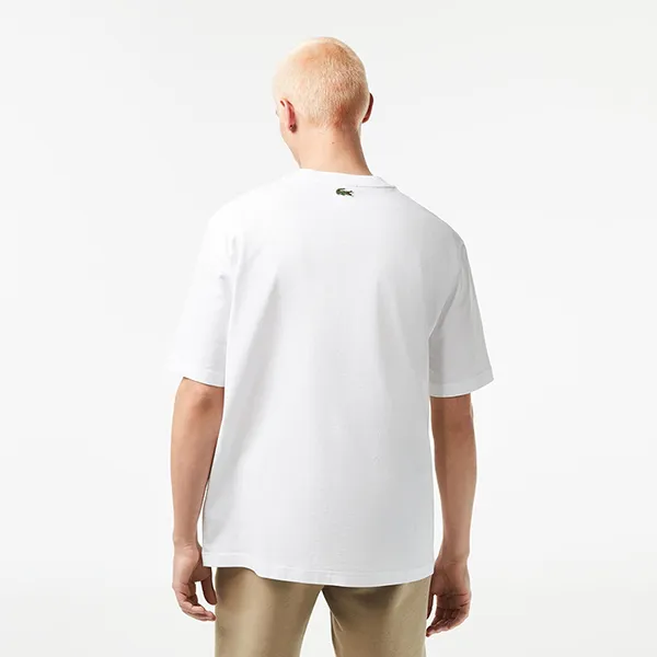Áo Phông Nam Lacoste Men's Round Neck Loose Fit Crocodile Print T-shirt TH5511-51 Màu Trắng Size 3 - Thời trang - Vua Hàng Hiệu