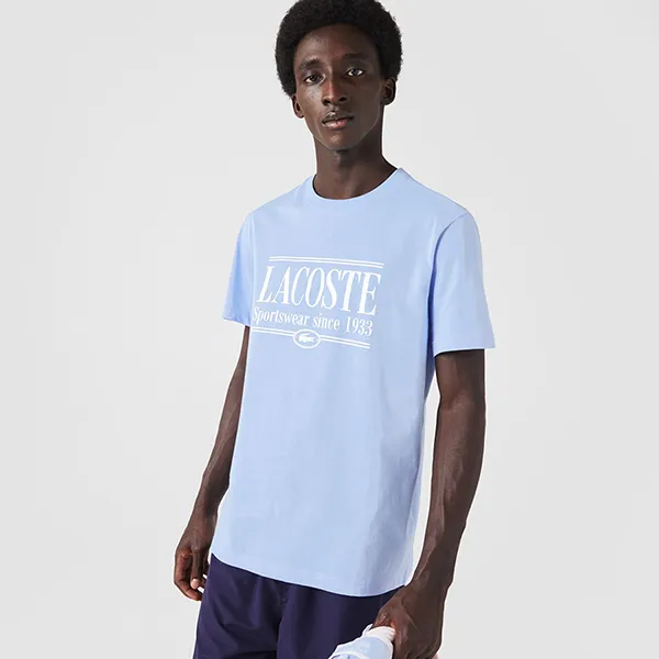 Áo Phông Nam Lacoste Regular Fit Jersey T-Shirt TH0322 Màu Xanh Blue Size 3