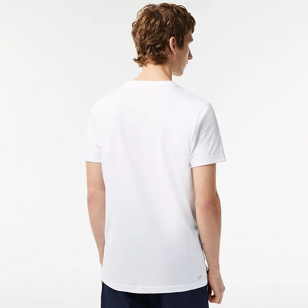 Áo Phông Nam Lacoste Sport Regular Fit Tshirt With Contrast Branding TH5189-001 Màu Trắng Size 3