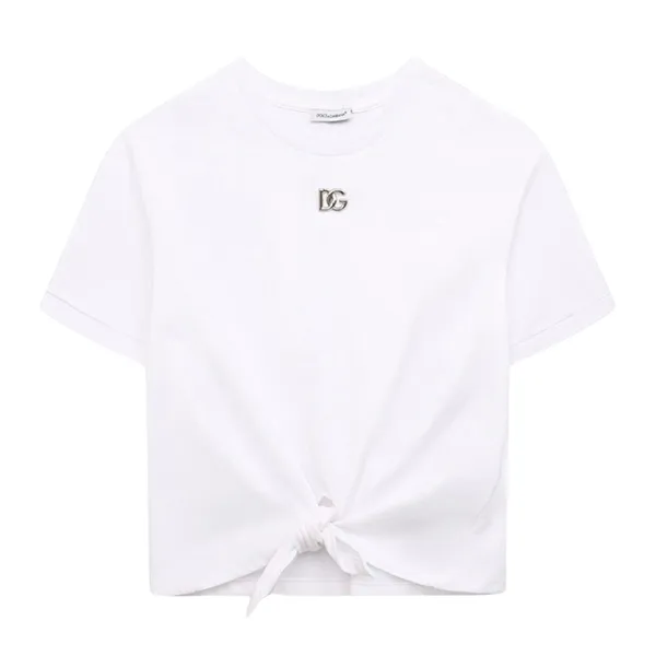 Áo Phông Nữ Dolce & Gabbana D&G White With Logo DG Tshirt L5JTJQ G7J6Q Màu Trắng