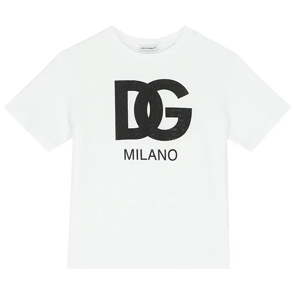 Áo Phông Nữ Dolce & Gabbana D&G White With Logo Printed Tshirt L4JTEY G7L4M Màu Trắng - Thời trang - Vua Hàng Hiệu