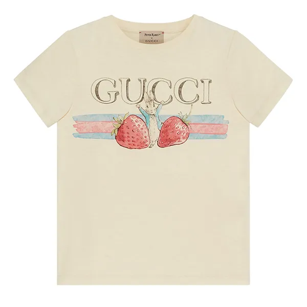 Áo Phông Nữ Gucci x Peter Rabbit In Off White Tshirt 610190XJF9G9398 Màu Trắng Kem