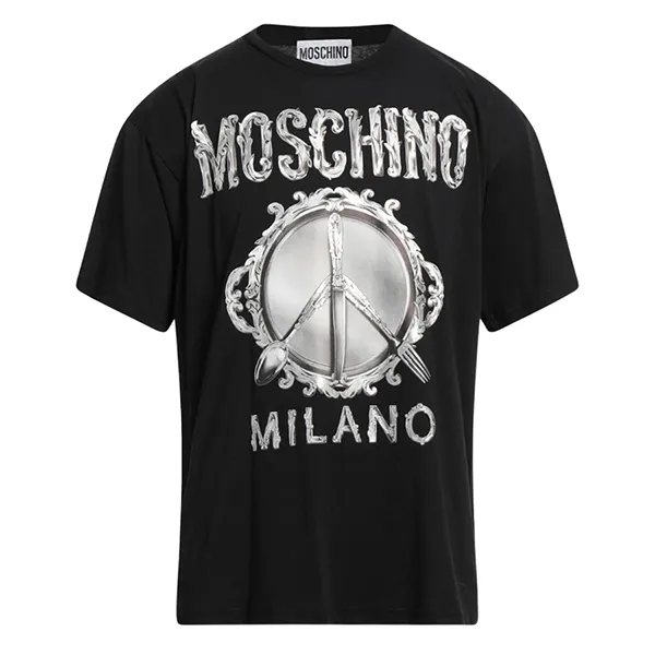 Áo Phông Nữ Moschino Black With Logo Printed Tshirt 222D V070454411555 Màu Đen