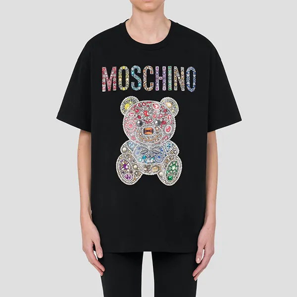 Áo Phông Nữ Moschino Black With Teddy Bear Logo Printed Tshirt 232D A070954411555 Màu Đen Size XS - Thời trang - Vua Hàng Hiệu