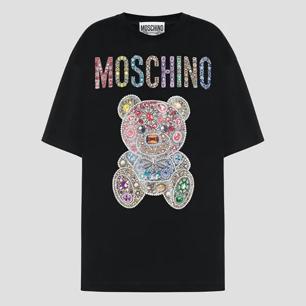 Áo Phông Nữ Moschino Black With Teddy Bear Logo Printed Tshirt 232D A070954411555 Màu Đen Size XS - Thời trang - Vua Hàng Hiệu