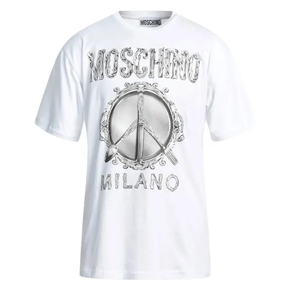 Áo Phông Nữ Moschino White With Logo Printed Tshirt 222D V070454411001 Màu Trắng