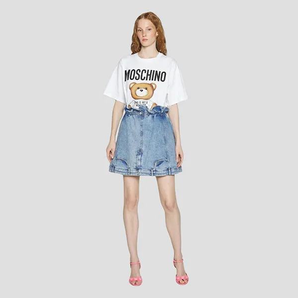 Áo Phông Nữ Moschino White With Teddy Bear Logo Printed Tshirt 232E V070155411001 Màu Trắng Size XXS - Thời trang - Vua Hàng Hiệu