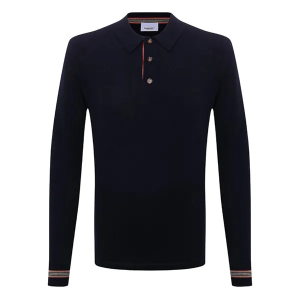 Áo Polo Dài Tay Nam Burberry With Striped Vintage Check Motif 8045520 Màu Xanh Navy Size M - Thời trang - Vua Hàng Hiệu