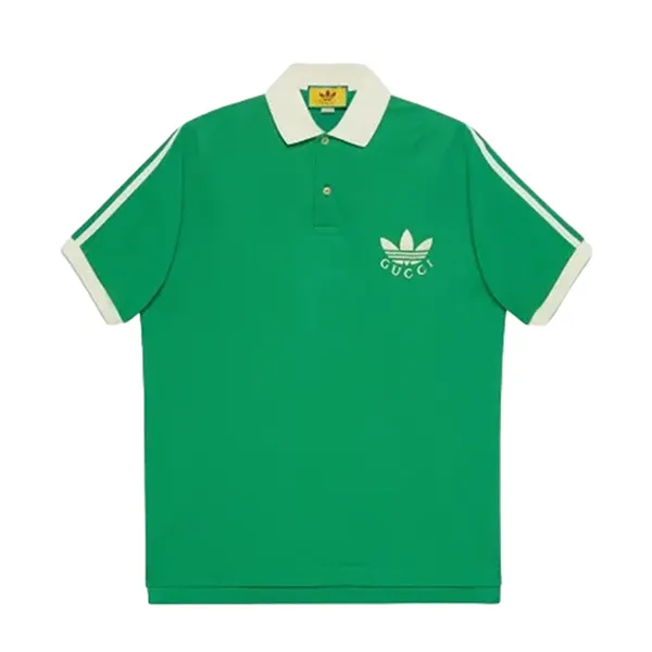 Áo Polo Gucci x Adidas Shirt 700497 XJEVF 3063Màu Xanh Lá Size XS