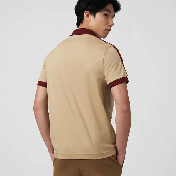 Áo Polo Nam Lacoste Men's Classic Fit Contrast Collar Polo Shirt PH9532 02S Màu Be Size 4