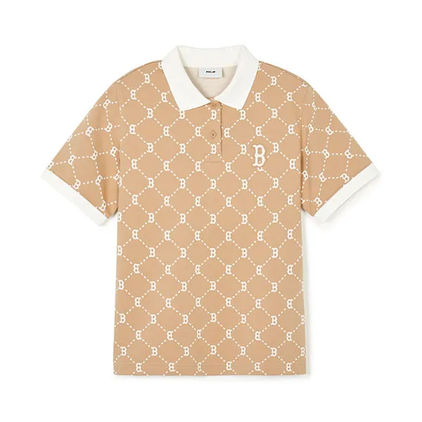 Áo Polo MLB Jacquard Boston Red Sox 3FPQM0243-43CAL Màu Nâu Size S