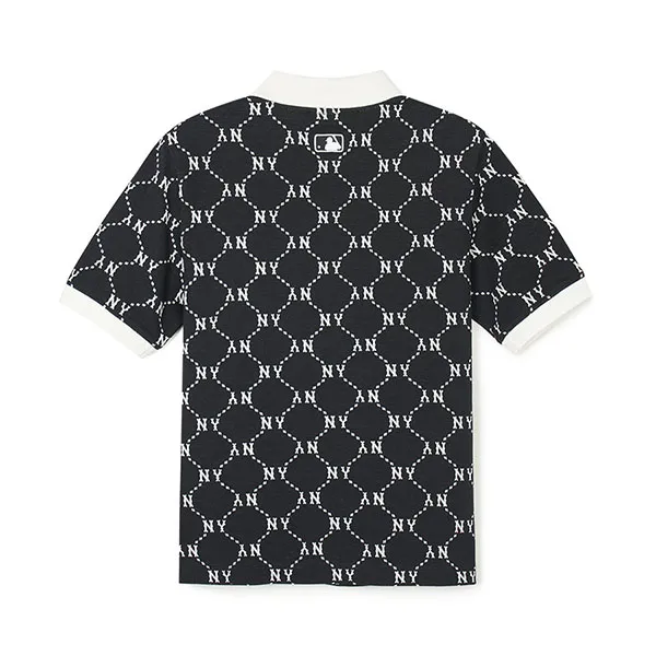 Áo Polo MLB Jacquard New York Yankees 3FPQM0243-50BKS Màu Đen Size XS - Thời trang - Vua Hàng Hiệu