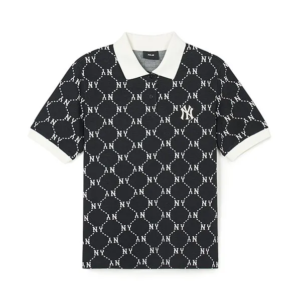 Áo Polo MLB Jacquard New York Yankees 3FPQM0243-50BKS Màu Đen Size XS - Thời trang - Vua Hàng Hiệu