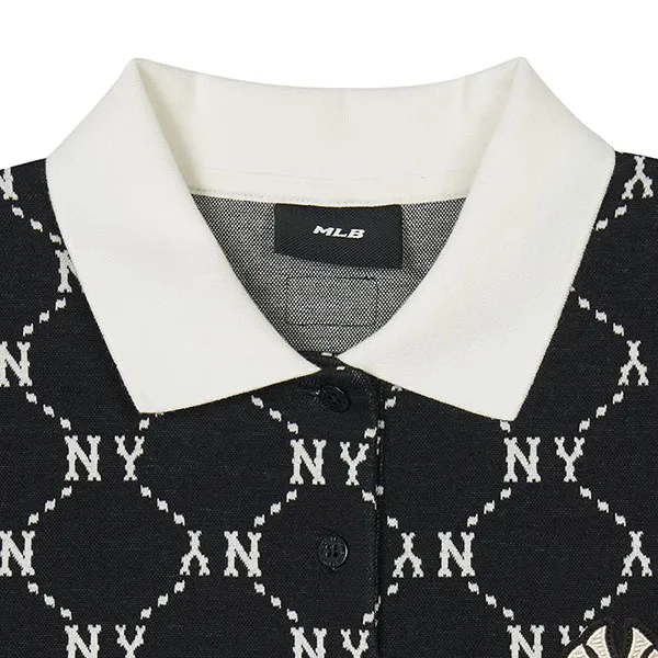 Áo Polo MLB Jacquard New York Yankees 3FPQM0243-50BKS Màu Đen Size XS - Thời trang - Vua Hàng Hiệu