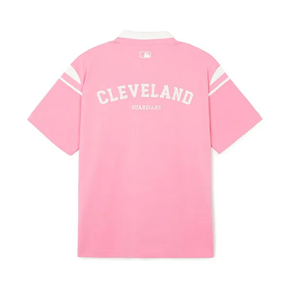 Áo Polo MLB Overfit Varsity Cleveland Guardians 3APQV0143-45PKS Màu Hồng