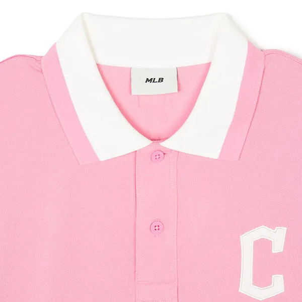 Áo Polo MLB Overfit Varsity Cleveland Guardians 3APQV0143-45PKS Màu Hồng