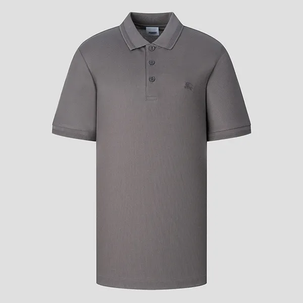 Áo Polo Nam Burberry Dark Grey With Logo Embroidered 80675841 Màu Xám Size L