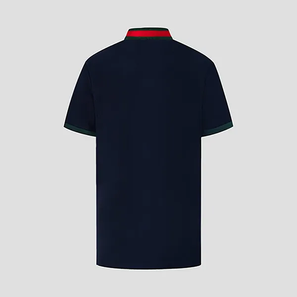 Áo Polo Nam Gucci With Web Collar Printed 701735XJELJ4437 Màu Xanh Navy Size S