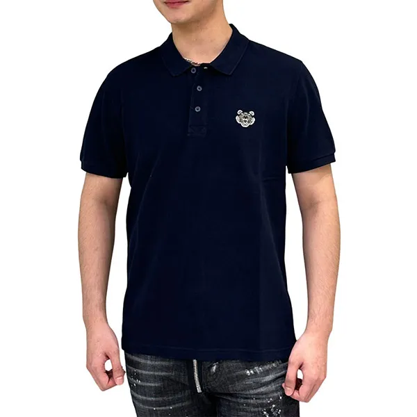 Áo Polo Nam Kenzo Fit Tiger Crest Shirt Màu Xanh Navy Size XS