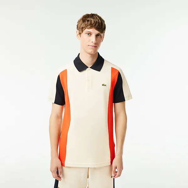 Áo Polo Nam Lacoste Cotton Piqué Colourblock Polo Shirt PH1302-00 Màu Phối Màu Size 4