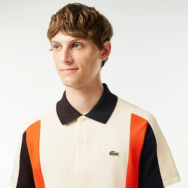 Áo Polo Nam Lacoste Cotton Piqué Colourblock Polo Shirt PH1302-00 Màu Phối Màu Size 4