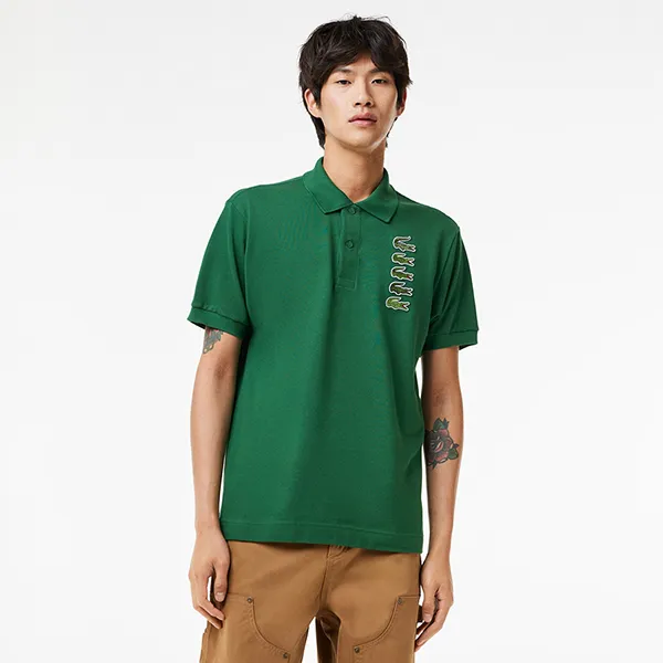 Áo Polo Nam Lacoste Croc Badge Pique Polo Shirt PH3474-51 Màu Xanh Green Size 3 - Thời trang - Vua Hàng Hiệu