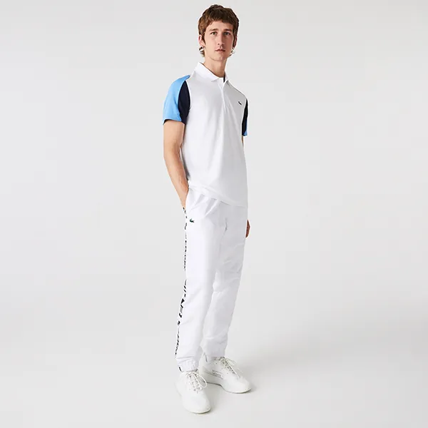 Áo Polo Nam Lacoste Ergonomic Sport Dry Shirt DH9249L Màu Trắng Xanh Size 3