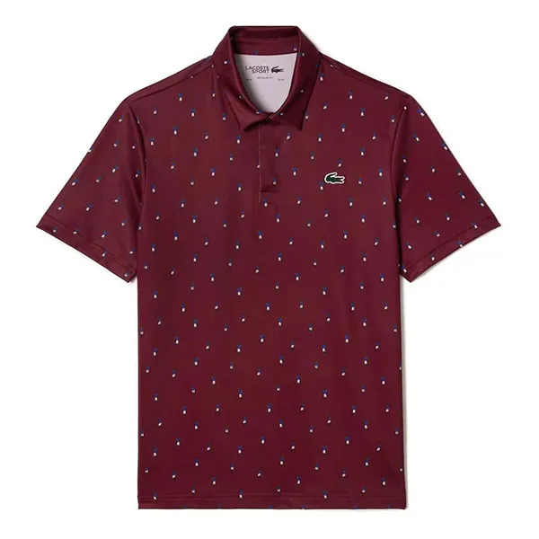 Áo Polo Nam Lacoste Golf Printed Recycled Polyester Regular Fit Polo Shirt DH5175-23 Màu Đỏ Đô Size 2 - Thời trang - Vua Hàng Hiệu
