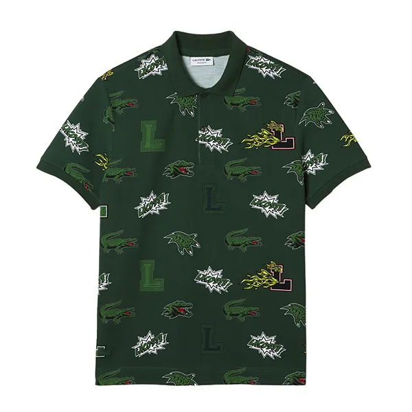 Áo Polo Nam Lacoste Holiday Regular Fit Crocodile Print Polo PH1464-51 Màu Xanh Green Size 4 - Thời trang - Vua Hàng Hiệu