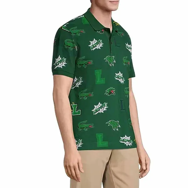 Áo Polo Nam Lacoste Holiday Regular Fit Crocodile Print Polo PH1464-51 Màu Xanh Green Size 4 - Thời trang - Vua Hàng Hiệu