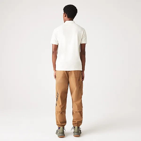 Áo Polo Nam Lacoste Men's Classic Fit Speckled Print Cotton Pique PH2363-74A Màu Ghi Trắng Size 3