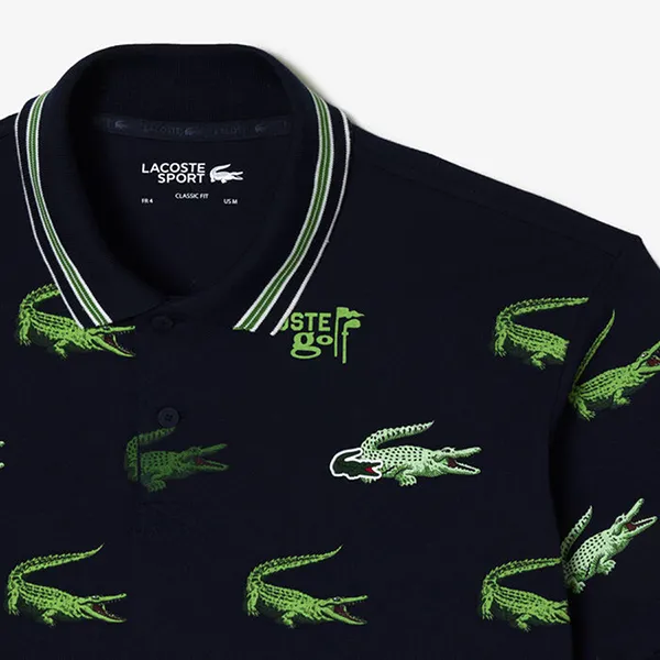 Áo Polo Nam Lacoste Men's Golf Crocodile Print Polo Shirt DH5181-00 Màu Xanh Navy Size 5