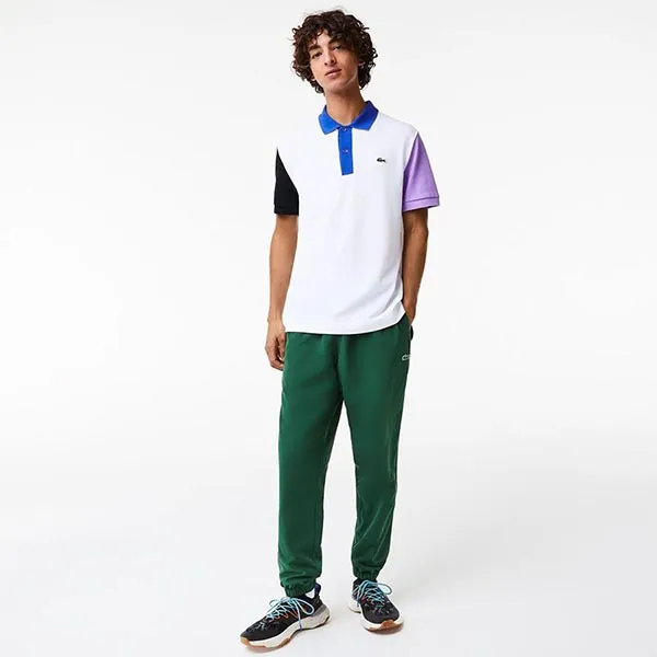 Áo Polo Nam Lacoste Men's Regular Fit Colorblock Cotton Petit Piqué Polo PH9536-51 Màu Trắng Size 3