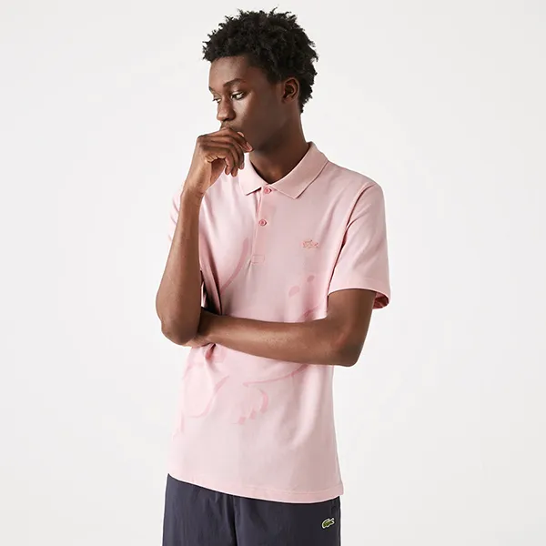Áo Polo Nam Lacoste Men's Regular Fit Stretch Organic Cotton Polo PH2049-51 Màu Hồng Nhạt Size 4