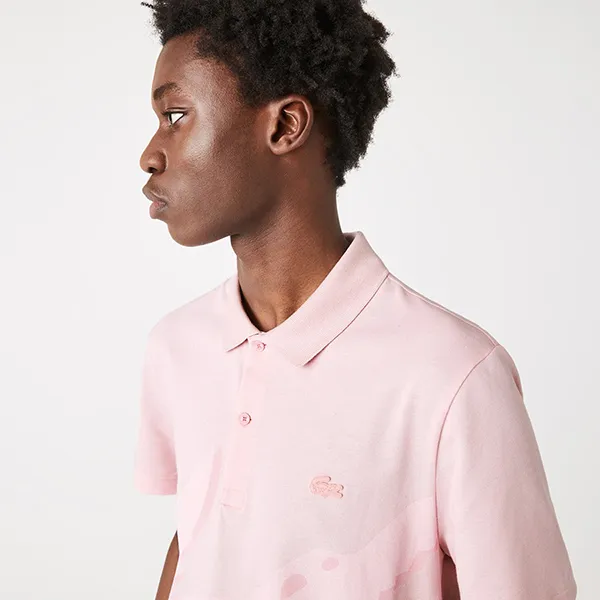 Áo Polo Nam Lacoste Men's Regular Fit Stretch Organic Cotton Polo PH2049-51 Màu Hồng Nhạt Size 4