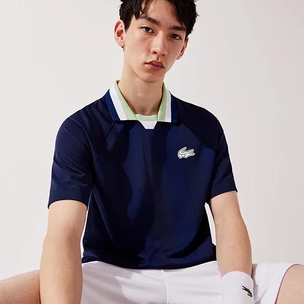 Áo Polo Nam Lacoste Men's Sport Seamless Open Collar Jacquard Polo DH6441 Màu Xanh Navy Size XS
