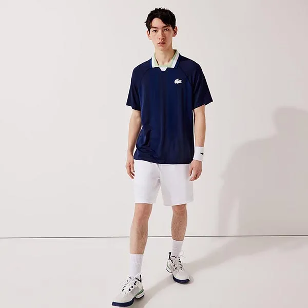 Áo Polo Nam Lacoste Men's Sport Seamless Open Collar Jacquard Polo DH6441 Màu Xanh Navy Size XS