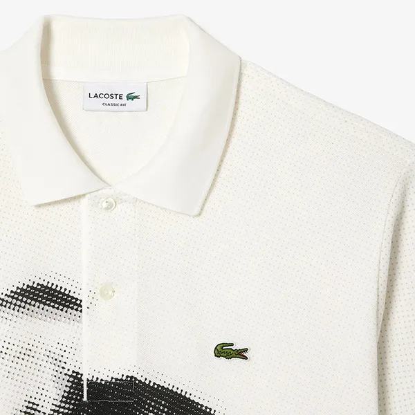 Áo Polo Nam Lacoste Original L.12.12 René Print PH3449-10 Màu Trắng