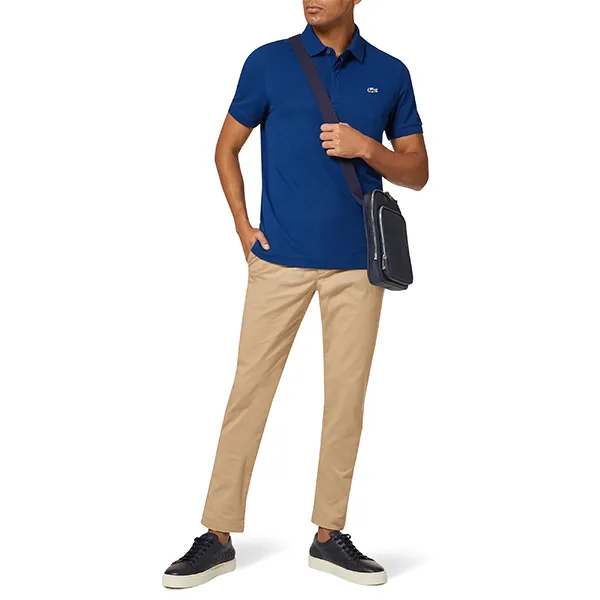Áo Polo Nam Lacoste Regular Fit Stretch Cotton Piqué Polo Shirt Màu Xanh Blue Size 3