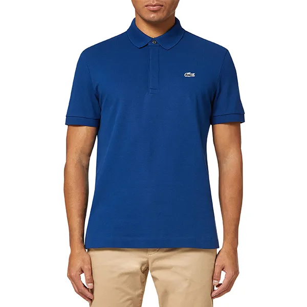 Áo Polo Nam Lacoste Regular Fit Stretch Cotton Piqué Polo Shirt Màu Xanh Blue Size 3
