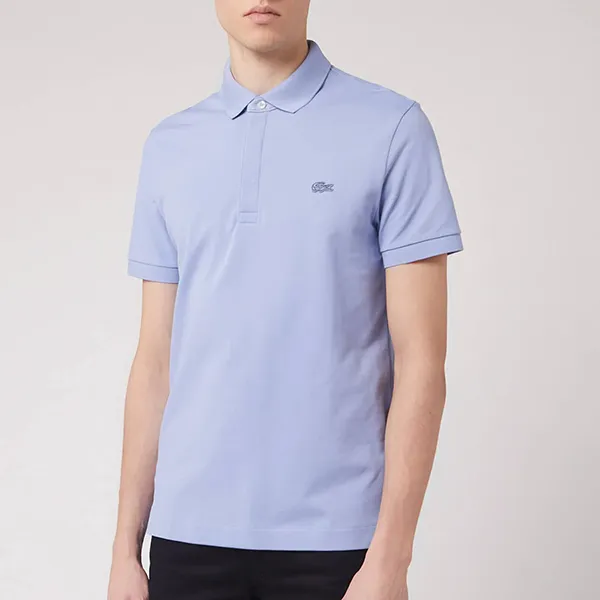 Áo Polo Nam Lacoste Stretch Cotton Paris Regular Fit Shirt In Sky Màu Tím Size 3