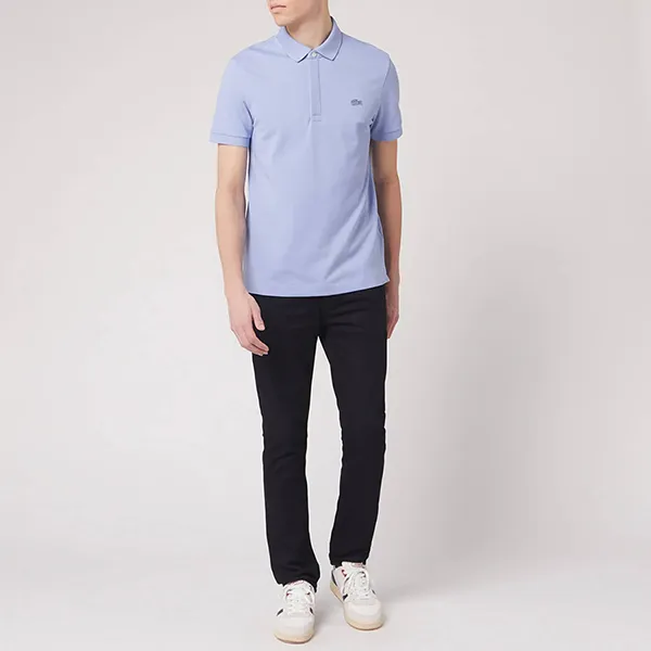 Áo Polo Nam Lacoste Stretch Cotton Paris Regular Fit Shirt In Sky Màu Tím Size 3