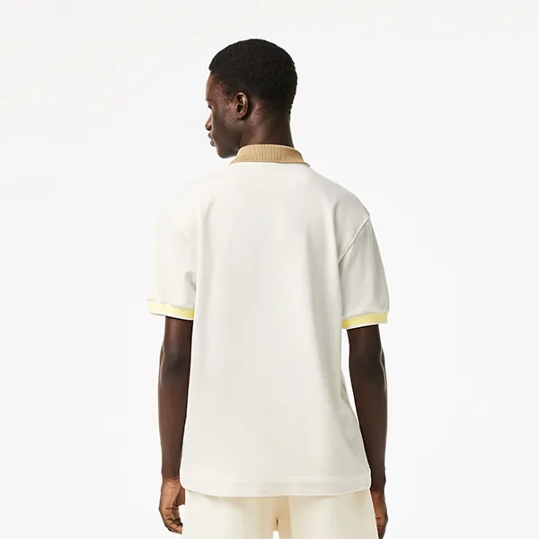 Áo Polo Nam Lacoste Two Tone Organic Cotton Polo Shirt PH5743 CRU Màu Trắng Kem Size 4 - Thời trang - Vua Hàng Hiệu
