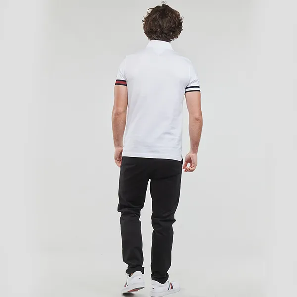 Áo Polo Nam Tommy Hilfiger Flag Logo Cuff Sleeve Polo Shirt Màu Trắng Size L - Thời trang - Vua Hàng Hiệu