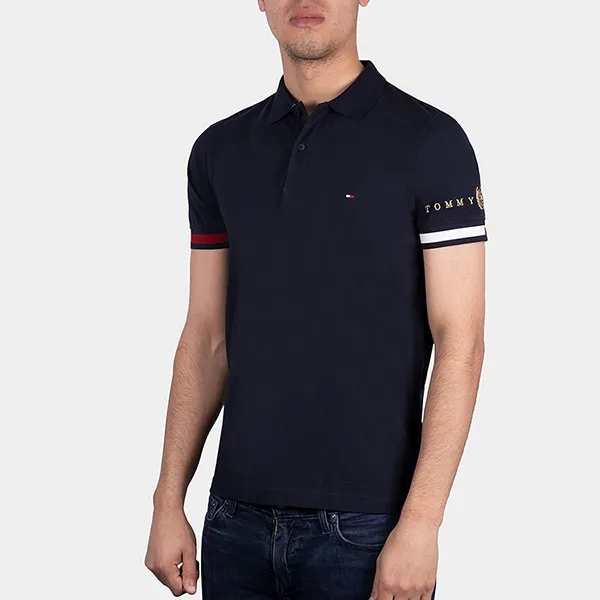 Áo Polo Nam Tommy Hilfiger Slim Fit Icons Flag Màu Xanh Navy Size M