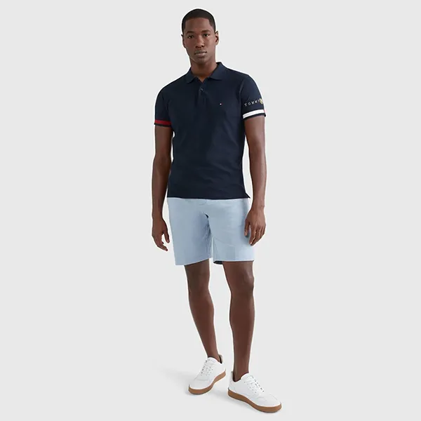 Áo Polo Nam Tommy Hilfiger Slim Fit Icons Flag Màu Xanh Navy Size M