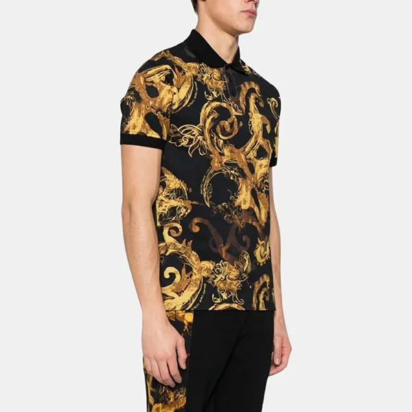 Áo Polo Nam Versace Couture Jeans Short Sleeve Men's Shirt 76GAG6S0JS286G89 Màu Đen Vàng Size S